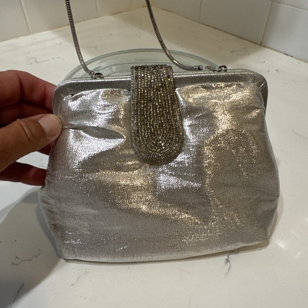 Vintage Sparkly Silver La Regale Shoulder Bag Purse